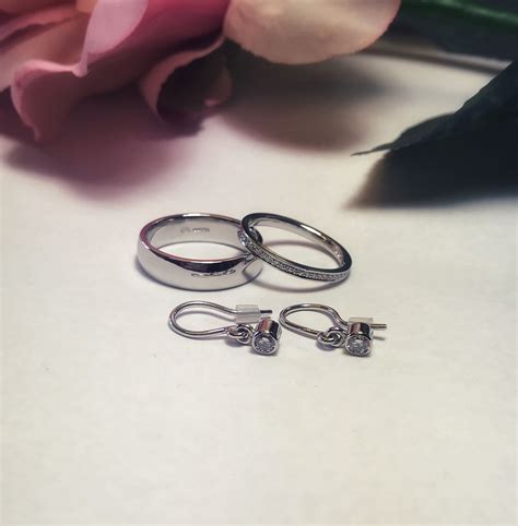 Handmade Wedding Rings And Diamond Earrings Handcrafted Wedding Bands