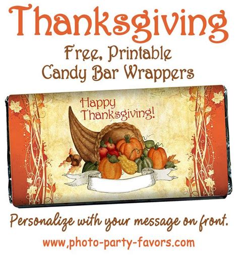 Bought a few candy bar wrappers! DIY Cornucopia FREE Printable Candy Bar Wrappers For ...