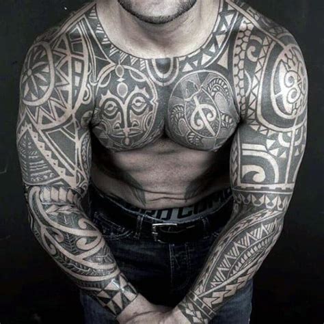 In these designs, the artist always tells the client how painful it could be. 80 Tribal Shoulder Tattoos For Men - Masculine Design Ideas