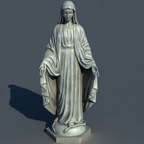 Estatua De La Virgen María Modelo 3d 149 Fbx Obj Ztl Max Free3d