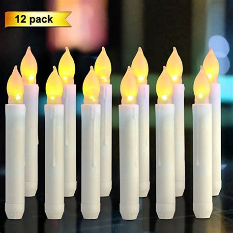 Homemory 12pcs Flameless Flickering Led Taper Candles 079x65