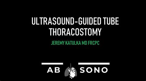 Ultrasound Guided Tube Thoracostomy Youtube
