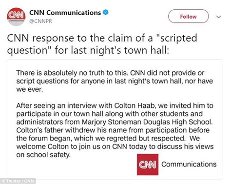 Shooting Survivor Claims Cnn Gave Him Scripted Question Daily Mail Online