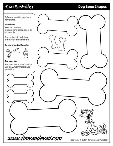 Dog Bone Template Printable Sketch Coloring Page