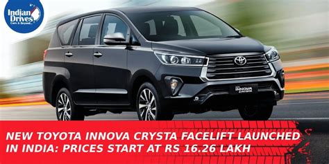 Toyota Innova Crysta Facelift Launched Prices Start From Rs Lakh My