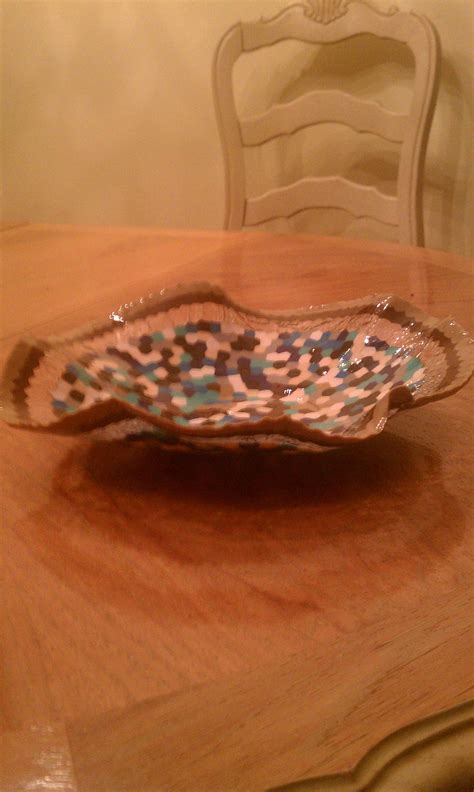 Melted Bead Bowl Melted Pony Beads Bead Bowl Bead Melting Crafts