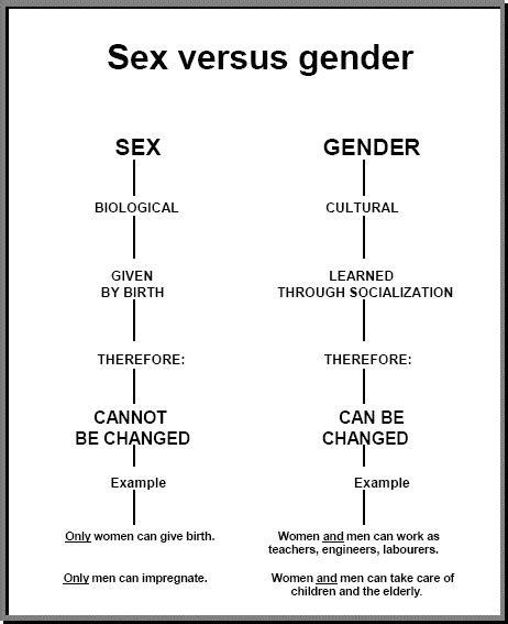 Difference Between Sex And Gender Kerstan 199531 Download Scientific Diagram