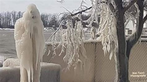 Man Finds Nightmarish Grim Reaper Ice Figures Outside His Home