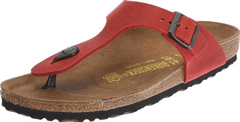 Birkenstock Gizeh Natural Leather Style No 643853 Unisex Thong Sandals Red Eu 43 Slim