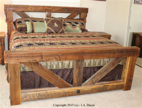 Timber Frame Trestle Bed Rustic Bed Big Timber Bed Queen Etsy Canada