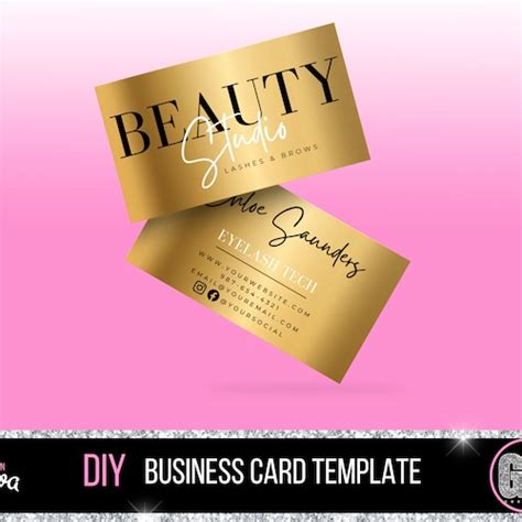 Business Card Template Beauty Business Card Canva Lash Etsy