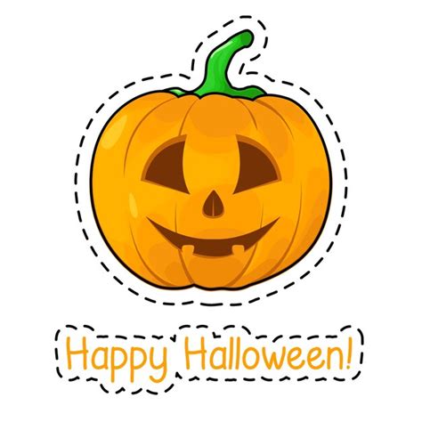 Premium Vector Sticker Halloween Pumpkin Happy Halloween