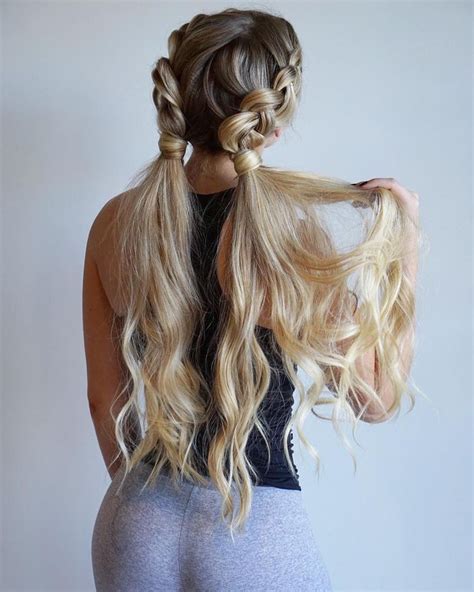 Every one of these styles has an instructional. Dutch Braids into Pigtails with Curls | Braids with curls ...