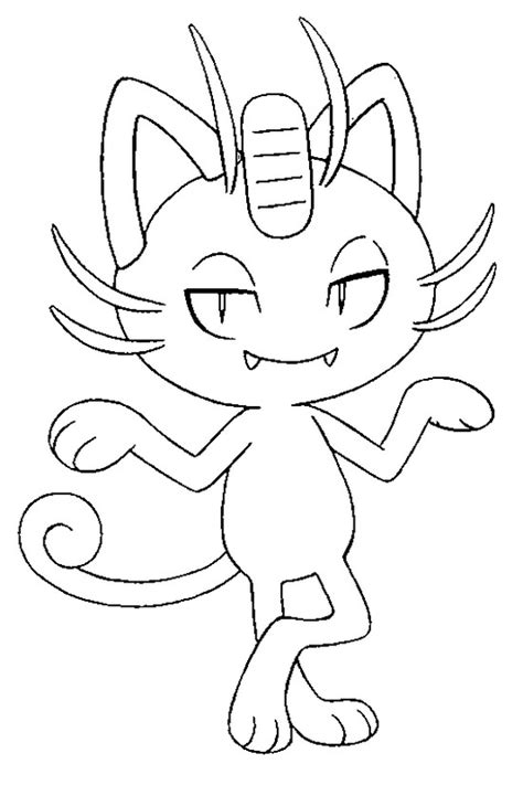 Coloring Page Pokémon Alola Forms Alolan Meowth 11
