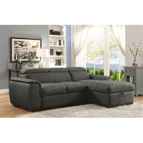 Furniture Of America Patty Cm6514bk Sect Sofa Sectional With Pull Out