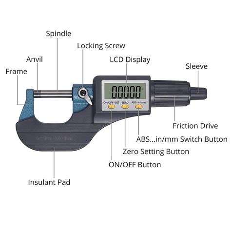 True Sense Digital Electronic Micrometer 0 25mm With Large Display Mm