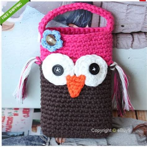 Cute Owl Monkey Crochet Handmade Knit Cell Phone Bag Covers Crochet