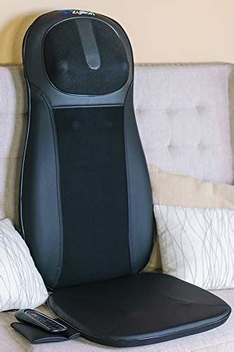 Zyllion Neck And Back Massager For Chair Shiatsu Kneading Massage Seat Cushion Pad With