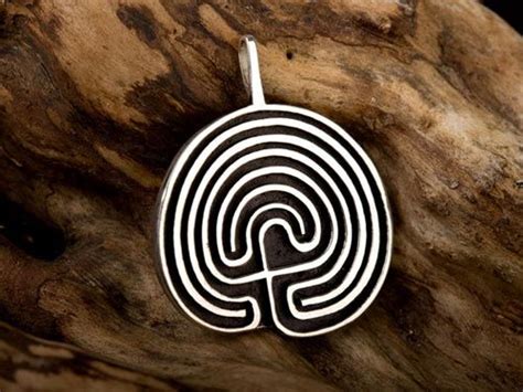 Labyrinth Pendant Silver Ancient Symbols Labyrinth Spiritual Symbols