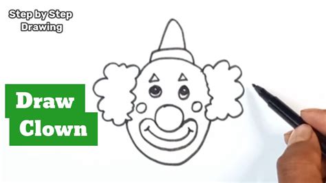 Draw Clown Step By Step Clown Drawing Very Easy Youtube