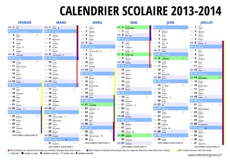 Calendrier Scolaire 2014