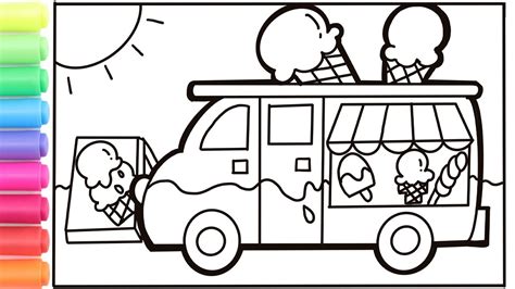 How to Draw an Ice Cream Truck for Kids Ice Cream | Truck Drawing and