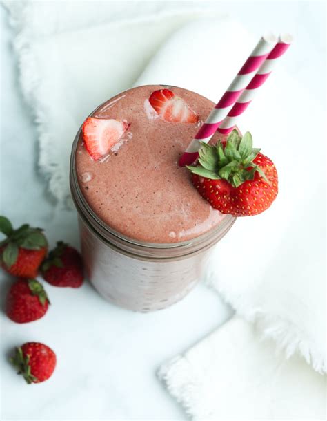 Strawberry Chocolate Protein Smoothie Happy Healthy Mama