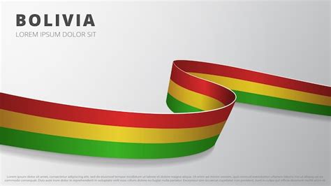 Bandeira Da Bolívia Fita Ondulada Realista Com As Cores Da Bandeira Boliviana Modelo De Design