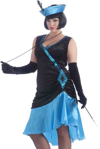 Blue Flapper Costume Dress Sexy 20s Betty Boop Adult Gatsby 20s Plus