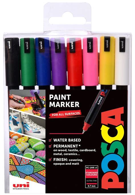 Posca Pc 1mr Ultra Fine Bullet Tip Marker Pens Starter Colours Pack
