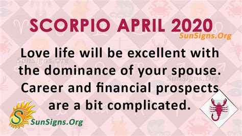 Scorpio April 2020 Monthly Horoscope Predictions Sunsignsorg