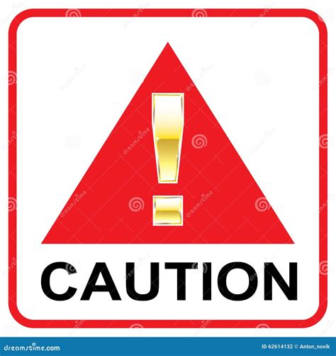 Gold Attention Mark On Red Sign Caution Vector Triangle Stock Vector