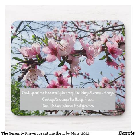 The Serenity Prayer Grant Me The Wisdom Flowers Mouse Pad