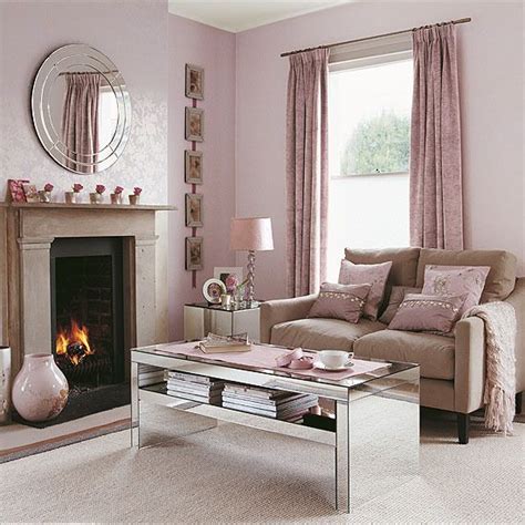 She always had been dreaming a pink one. Shell pink living room with reflective accessories | Mauve ...