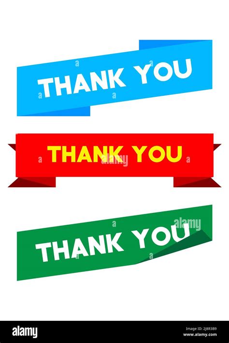 Set Of Ribbon With Thank You Text Banner Template Label Sticker Sign