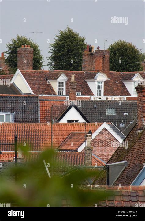 Rooftops In A Suffolk Market Town Stock Photo Alamy