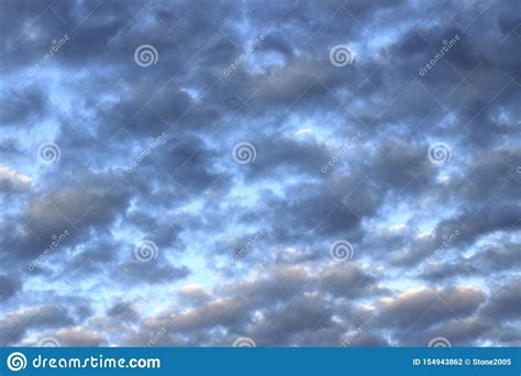 Rain Cumulus Clouds Against Blue Sky Stock Photo Image Of Rain