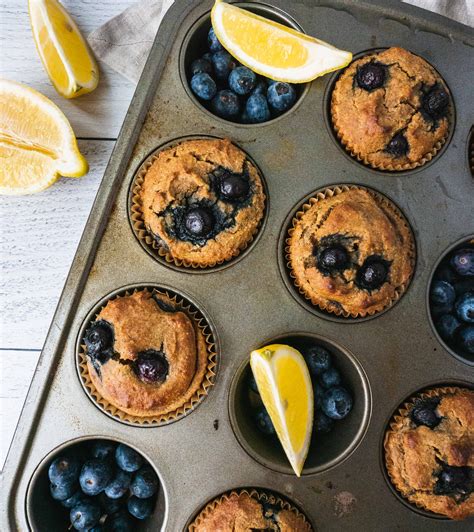 Healthy Blueberry Lemon Muffins Shuangys Kitchensink