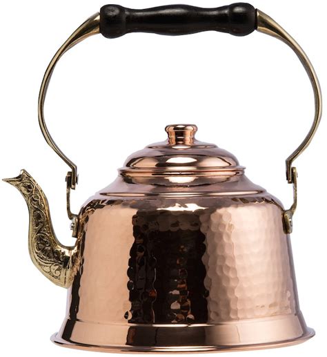 kettle tea copper stovetop stove pot gas heavy gauge teapot 1mm whistling hammered quart majestic comes pots thick quality lined