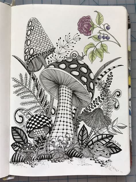 Paddestoel | Zentangle drawings, Zentangle art, Tangle art