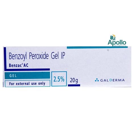 Benzac Ac Finished Product Benzoyl Peroxide 25 Packaging Size 20