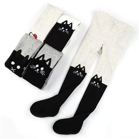 Spring Autumn Girls Tights Cartoon Cat Baby Tights For Girls Pantyhose