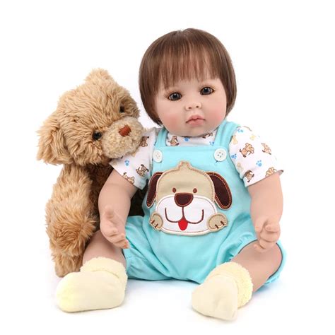 Npkdoll 20 Soft Silicone Reborn Babies Dolls With Plush Animal Dog
