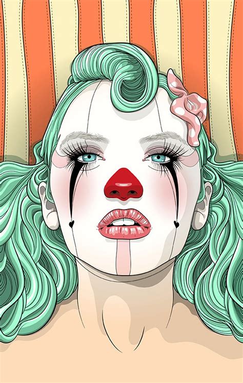 Clown Girl Tavo Montañez Hand Drawn Scanned And Colored In Adobe Illustrator Figurative