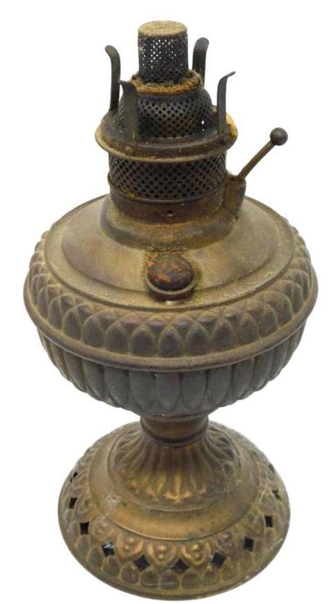 Lot The Jr Rochester Brass Oil Lamp Vintage Antique