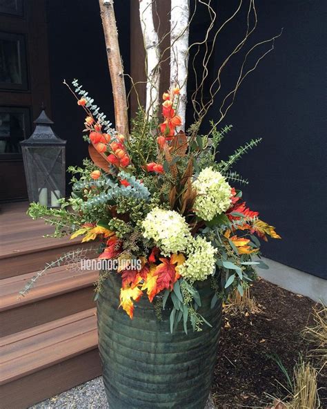 Fall Planters More Of An Arrangement But Oh Well Fall Flower Pots Fall Planters Fall