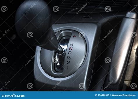 Close Up Automatic Gear Stick Inside Modern Car Stock Image Image Of