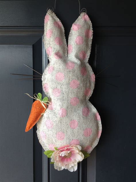 Easter Bunny Burlap Door Hanger Spring Easter Crafts Easter Art
