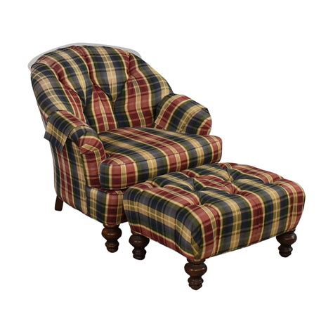 80 Off Clayton Marcus Tufted Barrel Back Accent Chair With Ottoman