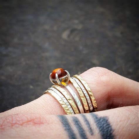 Amber Ring Amber Solitaire Ring Modern Amber Ring Amber Etsy